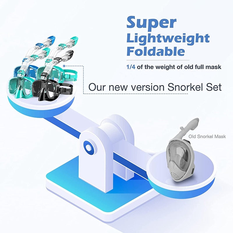 Snorkel Mask Foldable Diving Mask Set