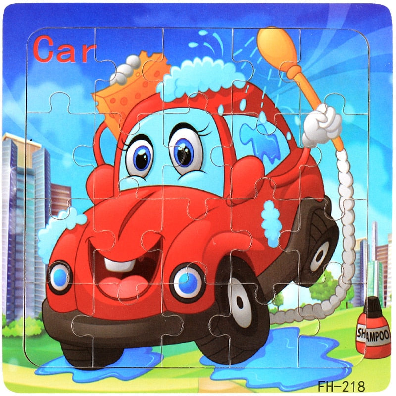 Montessori 3D Puzzle Cartoon Animal Vehicle Jigsaw