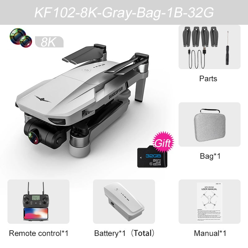KF102 GPS Drone and 8K Camera