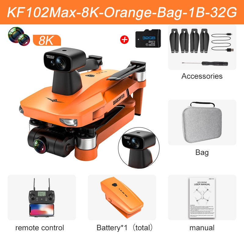 KF102 GPS Drone and 8K Camera