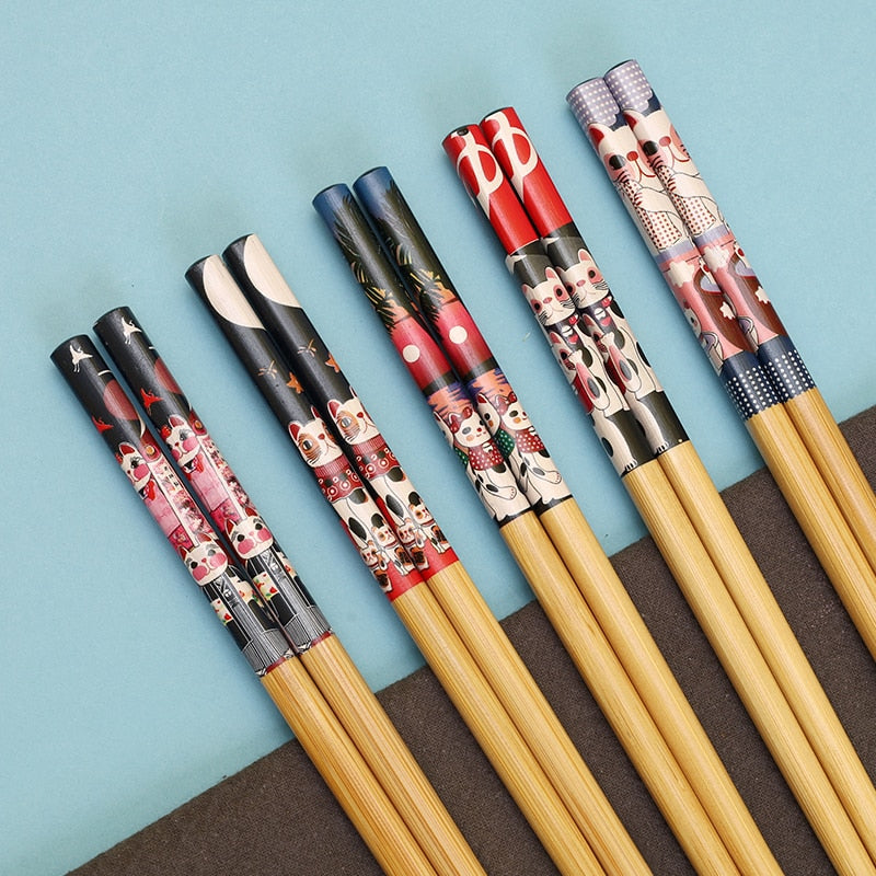 5Pairs of Japanese Non-Slip Chopsticks