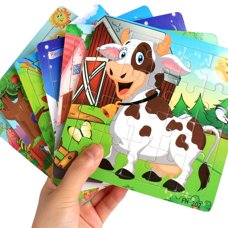 Montessori 3D Puzzle Cartoon Animal Vehicle Jigsaw