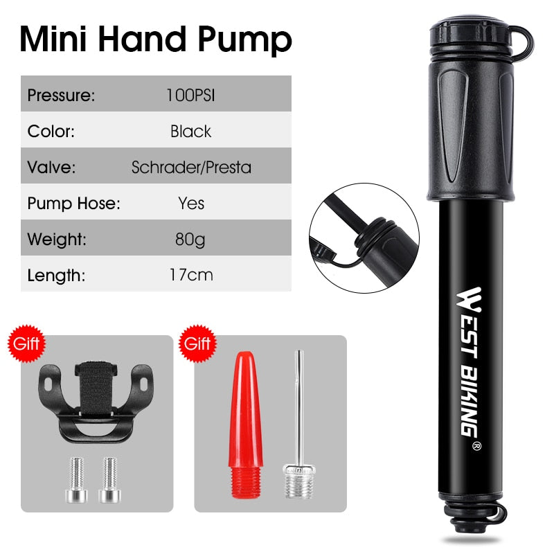 WEST BIKING Portable MTB Bike Pump