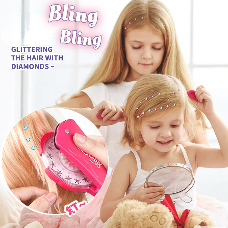Girls Hair Gems Kit and Princess Pretend Makeup Sets