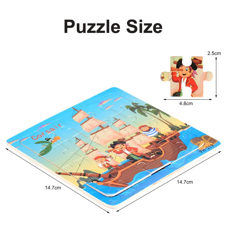 Montessori 3D Puzzle Cartoon Animal Vehicle Jigsaw