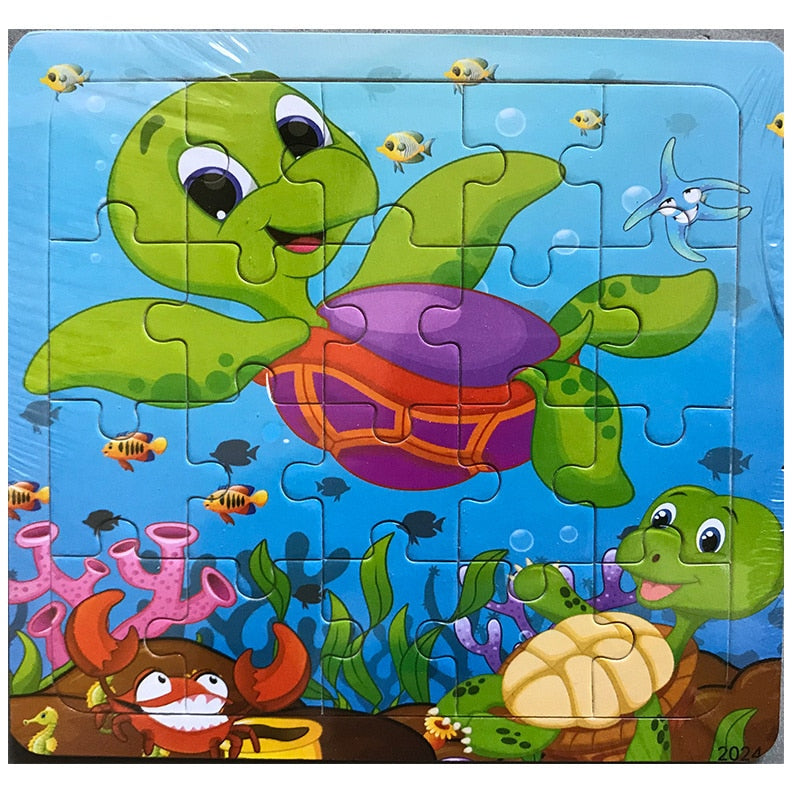 Montessori 3D Puzzle Cartoon Animal Vehicle Jigsaw