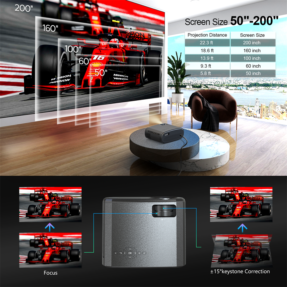 WEWATCH V50 Portable 5G WIFI Projector