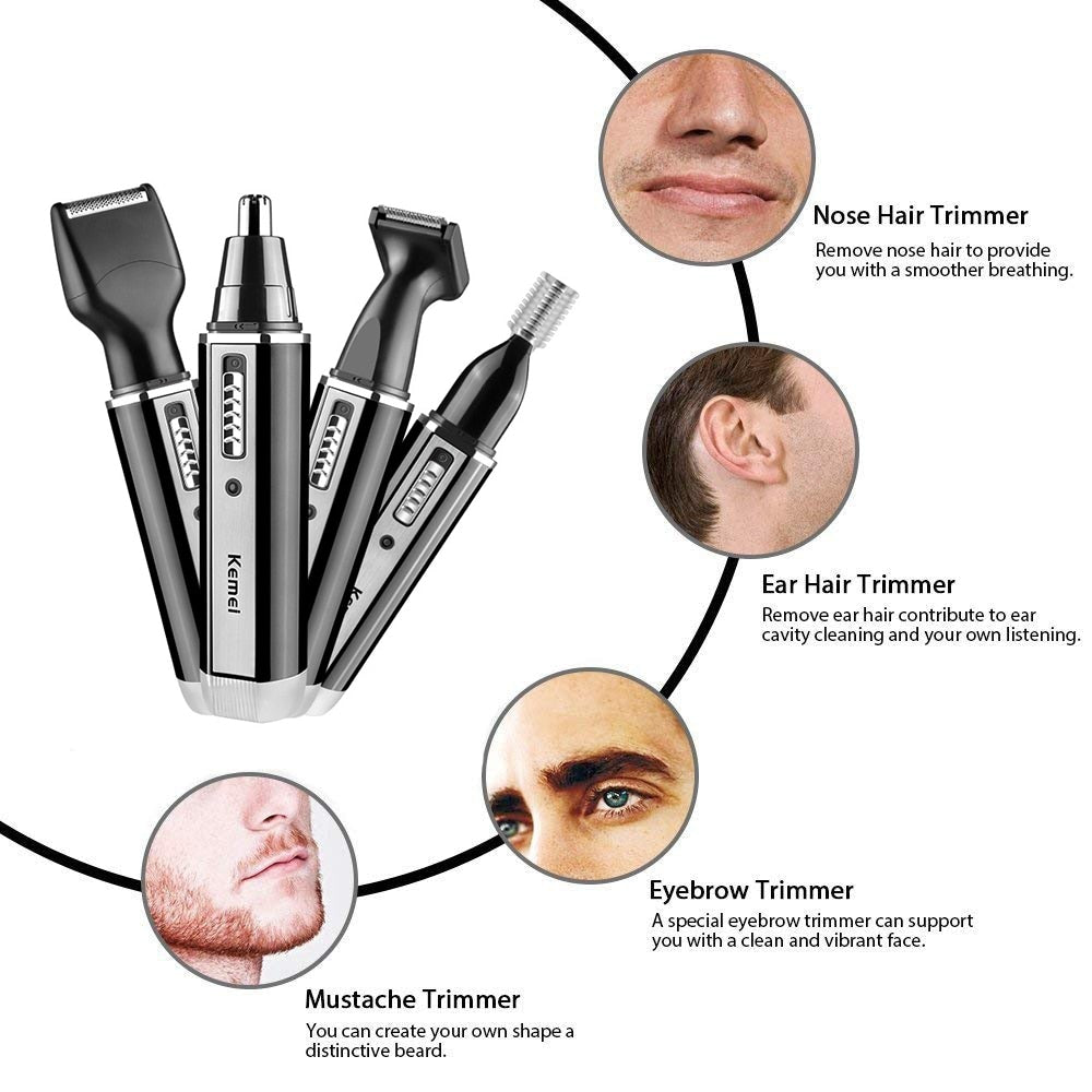 Rechargeable 4in1 Nose and Beard Trimmer