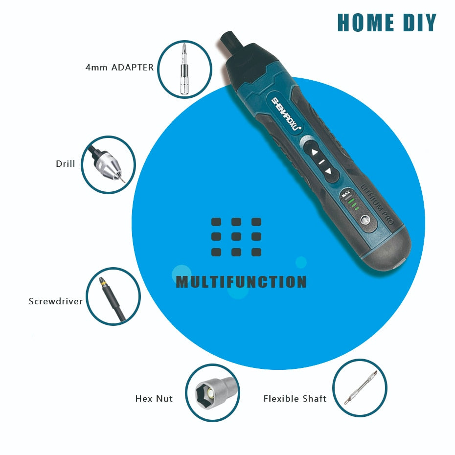 Cordless Electric Screwdriver Rechargeable 1300mAh