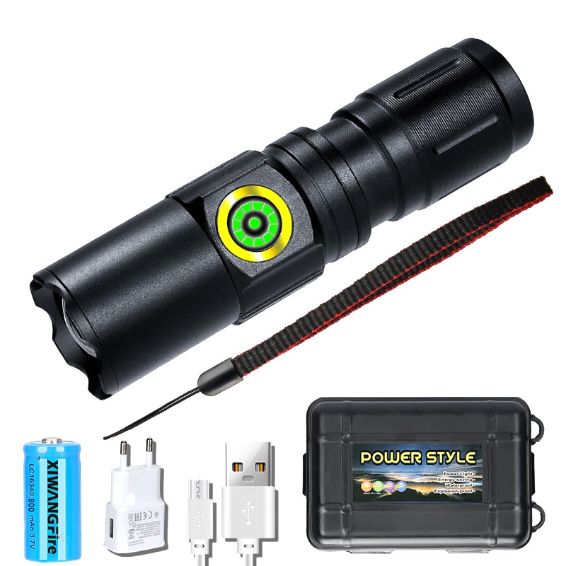 Rechargeable Mini 16340 18650 Battery Flashlight