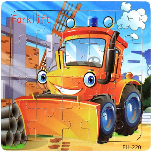 Montessori 3D Puzzle Cartoon Animal Vehicle Jigsaw