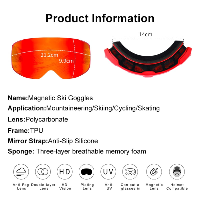 UV400 Protection Snowmobile Outdoor Skiing Glasses