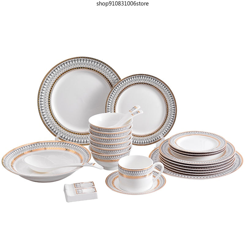 Stripe Design Dinner Plate Set