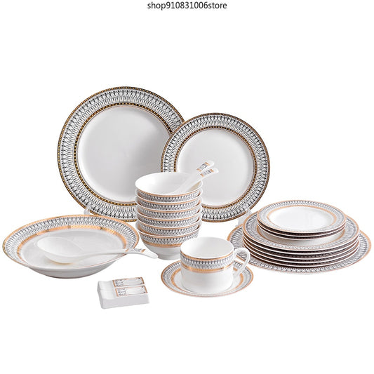 Stripe Design Dinner Plate Set