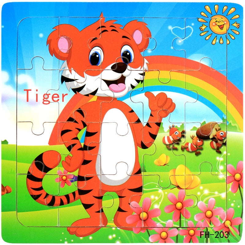 Montessori 3D Puzzle Cartoon Animal Vehicle Jigsaw