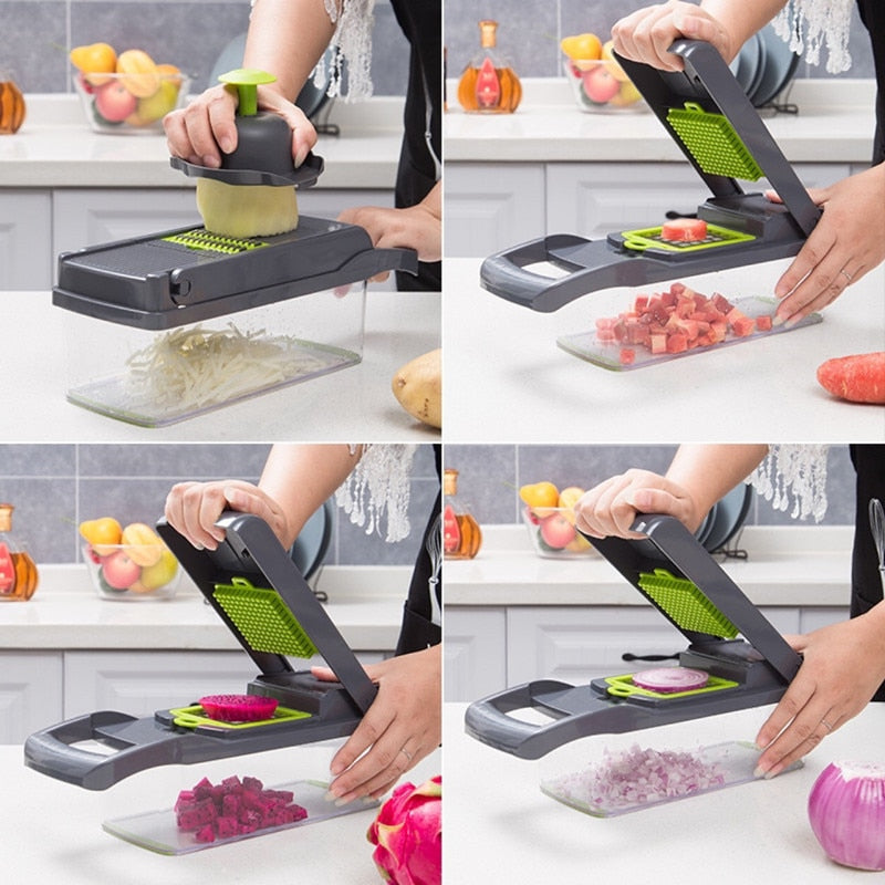 Multi-Functional Vegetable Cutter, Grater, Slicer, and Shredder