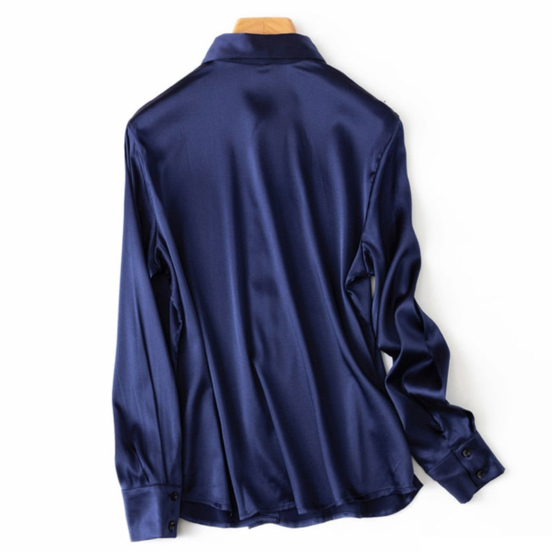 Silk Button Down Long Sleeve Shirts