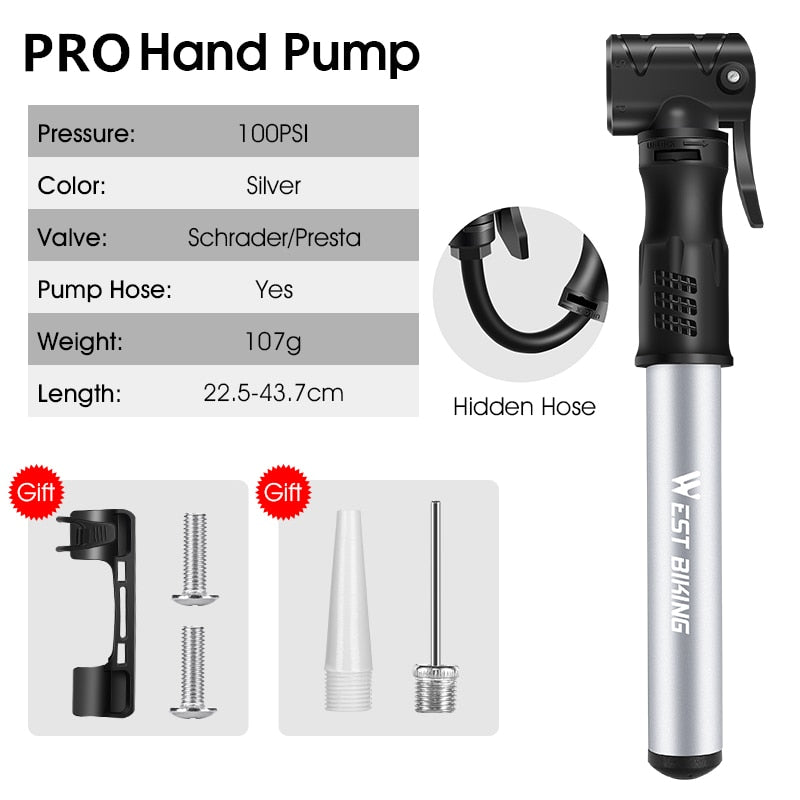 WEST BIKING Portable MTB Bike Pump