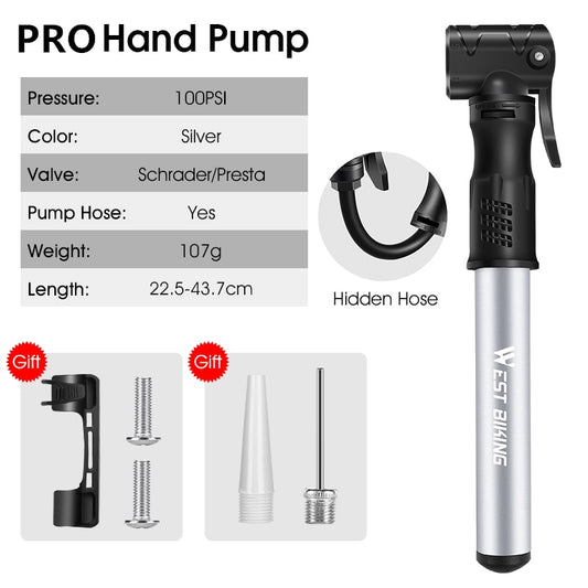 WEST BIKING Portable MTB Bike Pump