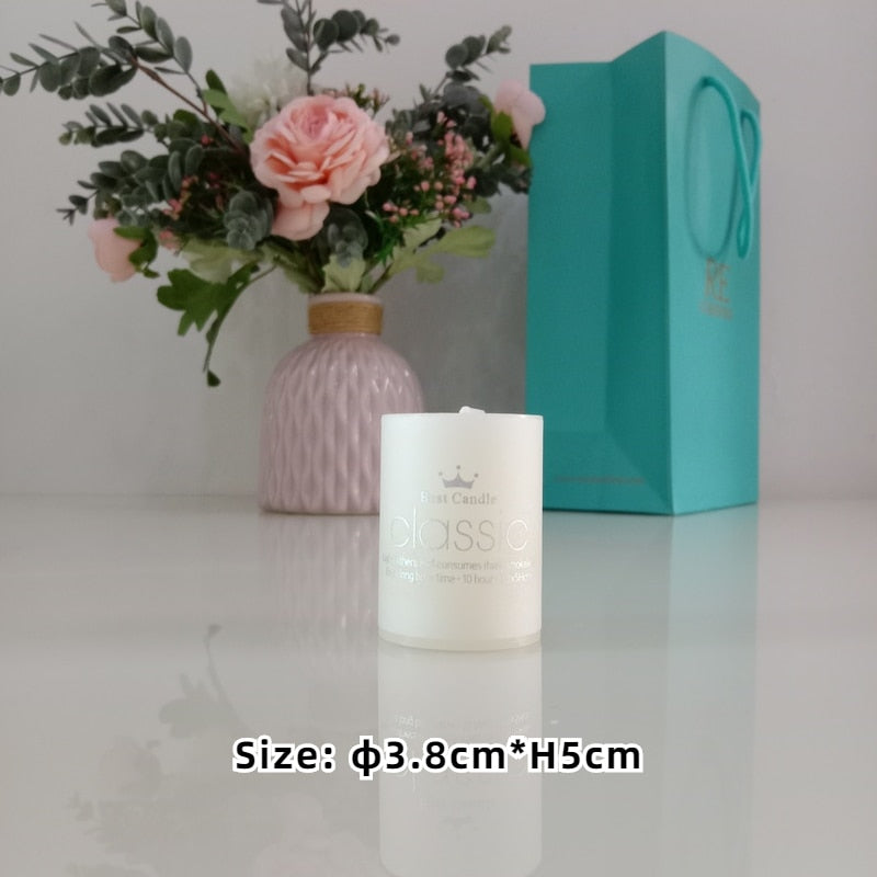 Unscented Ivory White Pillar Candles