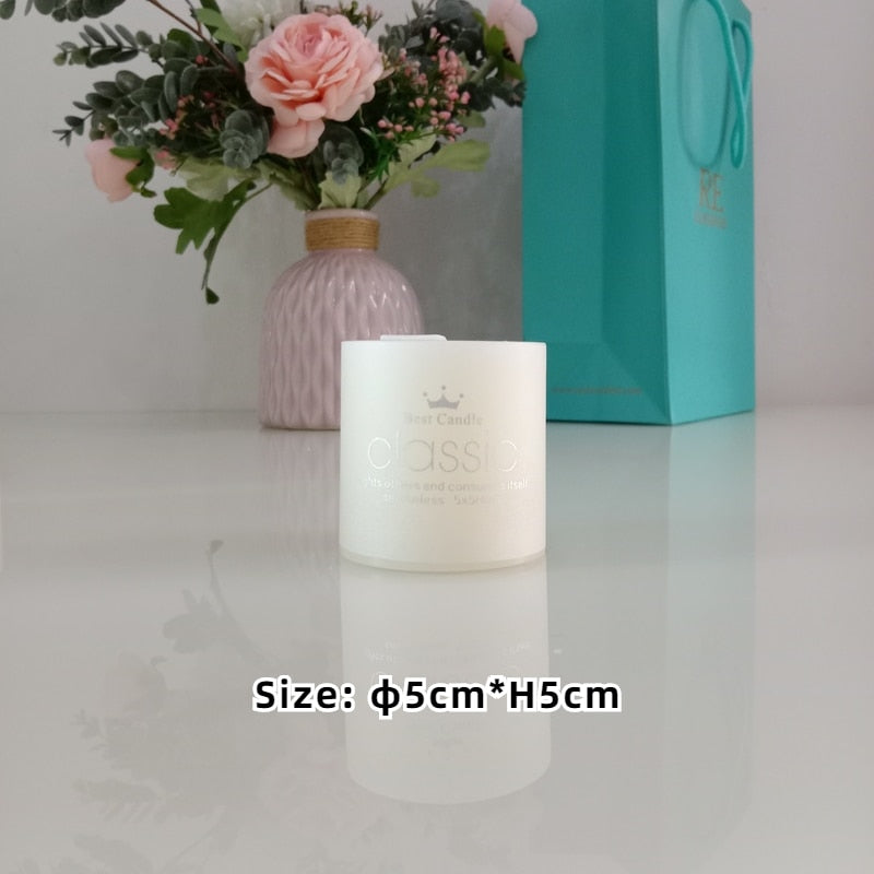 Unscented Ivory White Pillar Candles