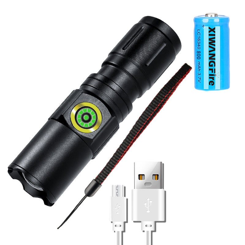 Rechargeable Mini 16340 18650 Battery Flashlight
