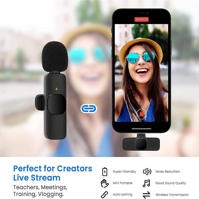 2in1 Wireless Lapel Lavalier Microphone