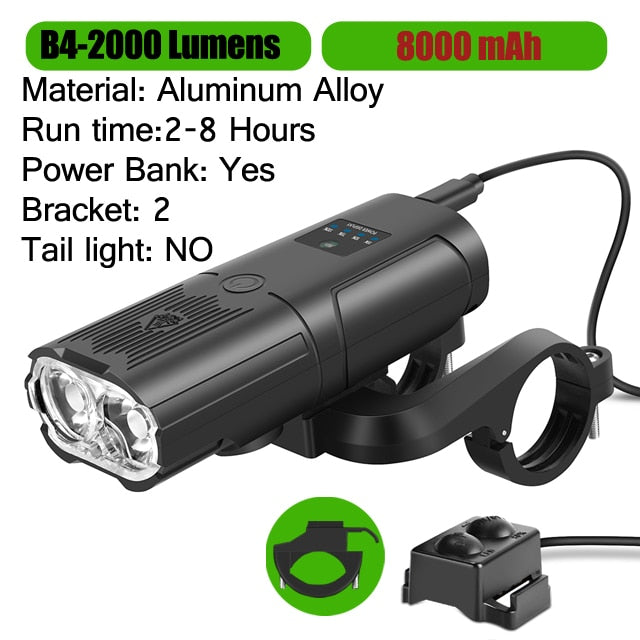 1000Lumen 4000mAh Bike Headlight Power Bank
