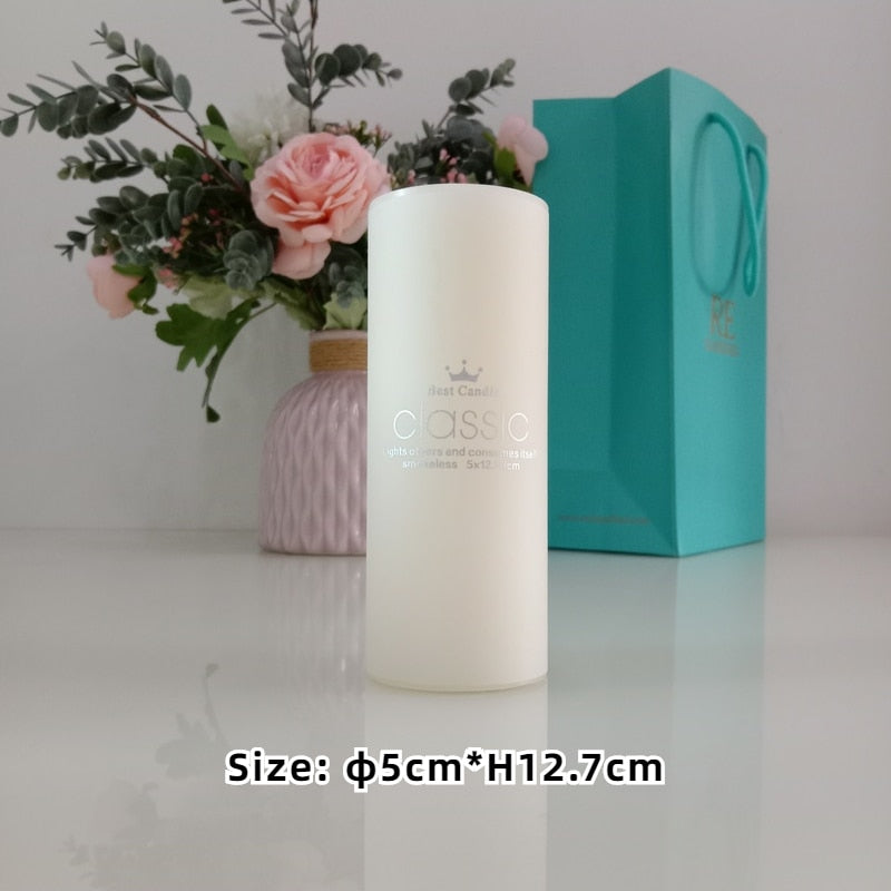 Unscented Ivory White Pillar Candles