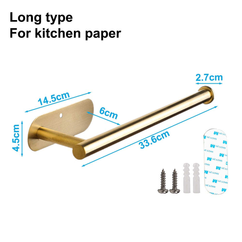 Punch-Free Stainless Steel Paper Towel Holder