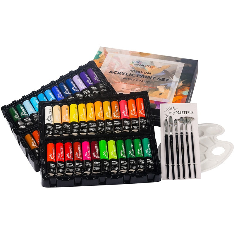 48 Tubes (12/22 mL) Acrylic Paint