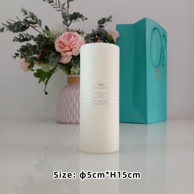 Unscented Ivory White Pillar Candles