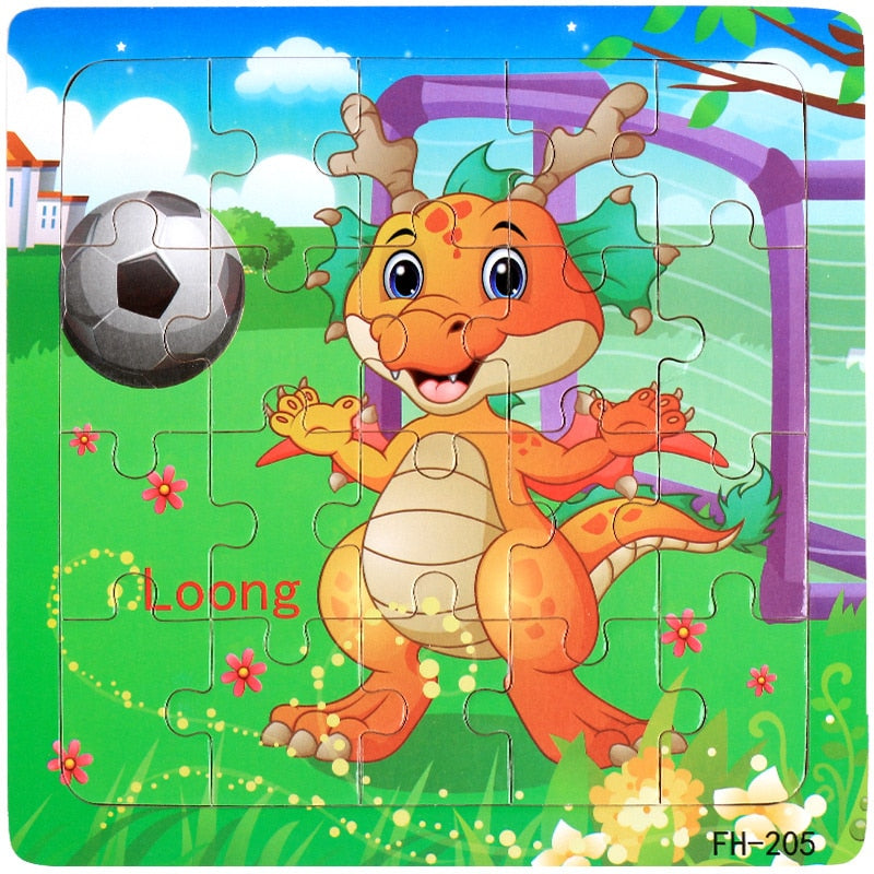 Montessori 3D Puzzle Cartoon Animal Vehicle Jigsaw