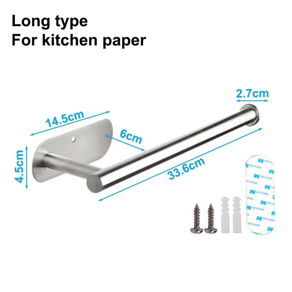 Punch-Free Stainless Steel Paper Towel Holder