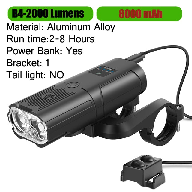 1000Lumen 4000mAh Bike Headlight Power Bank