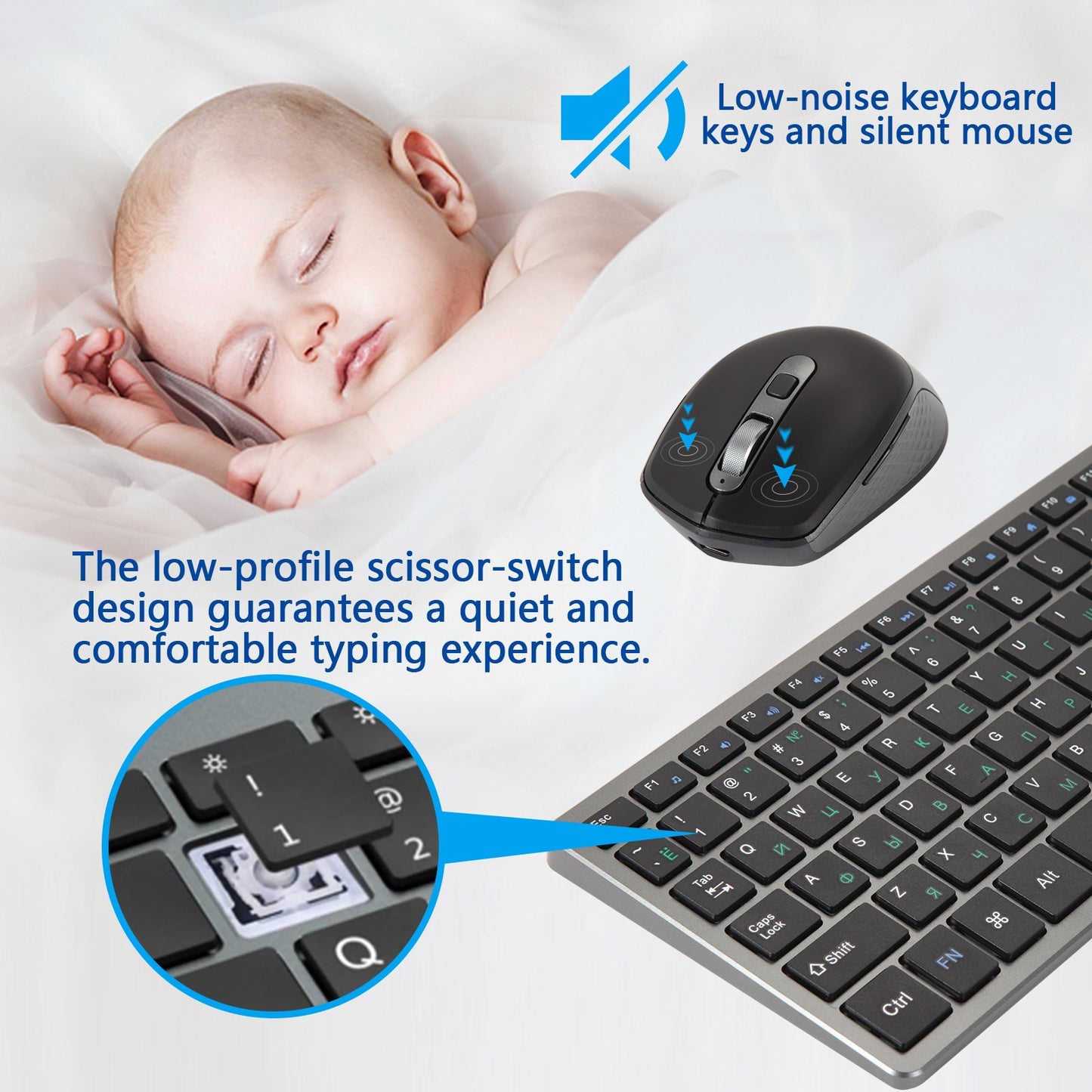 Silent Keyboard and Mouse Set