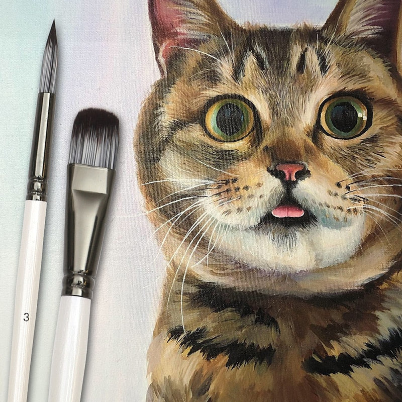 Paint Brush Set for Acrylic, Gouache, Oil, and Watercolor Painting