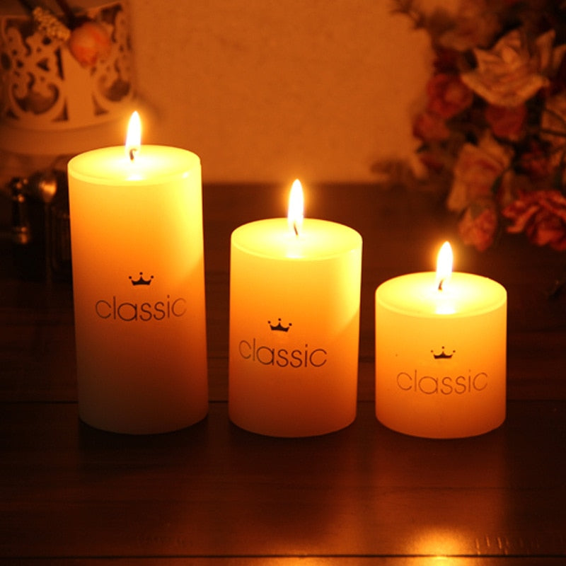Unscented Ivory White Pillar Candles