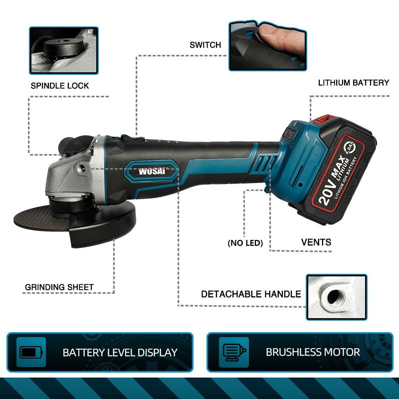 WOSAI MT Series M14 Brushless Angle Grinder