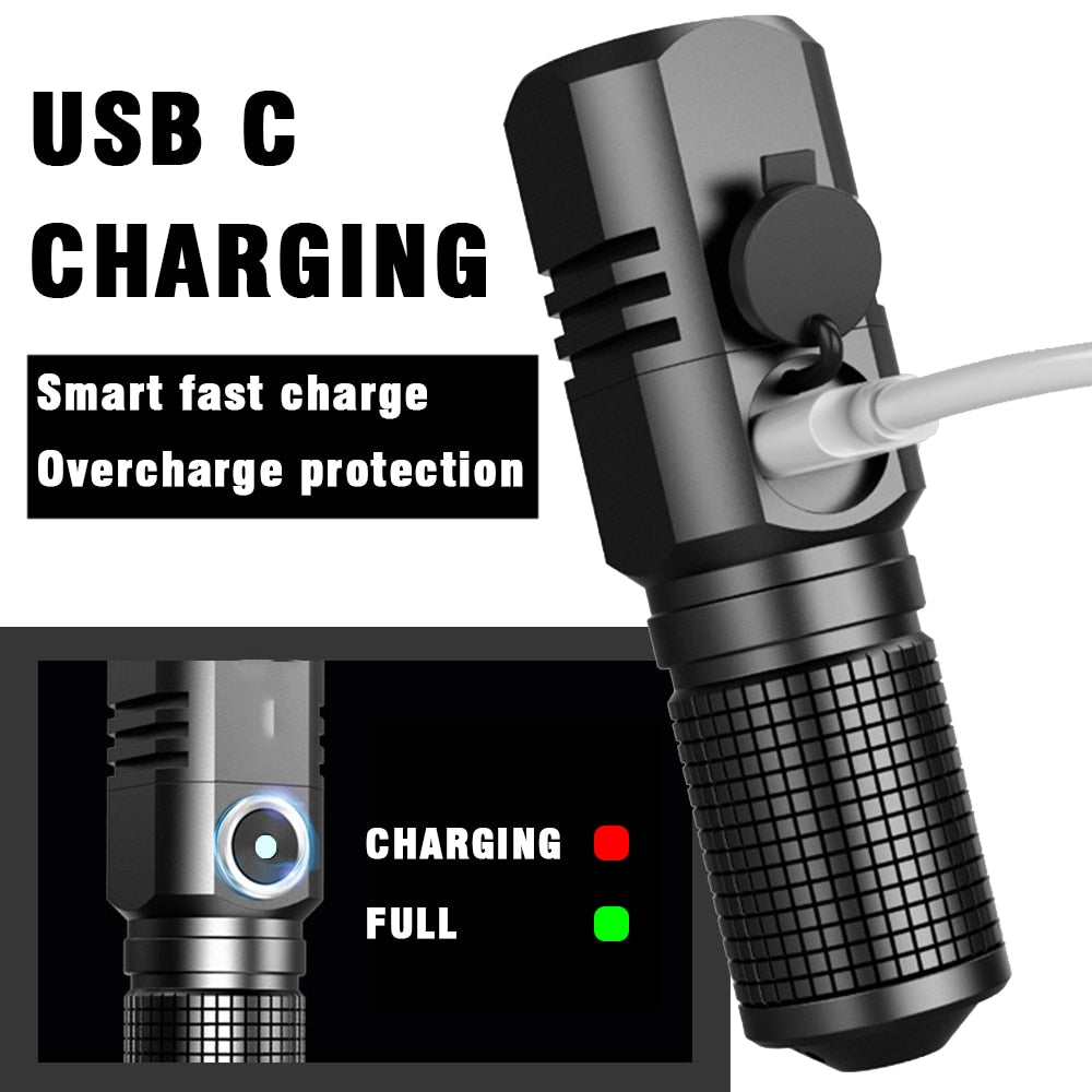 Rechargeable Mini 16340 18650 Battery Flashlight