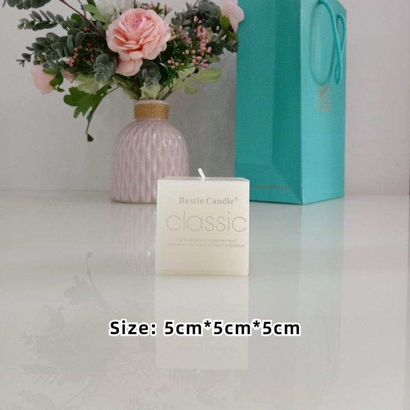 Unscented Ivory White Pillar Candles