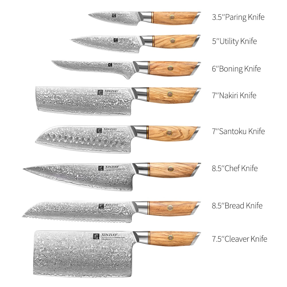 XINZUO 1-8pcs Kitchen Knife Set