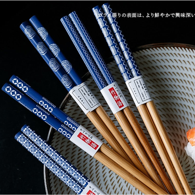 5Pairs of Japanese Non-Slip Chopsticks