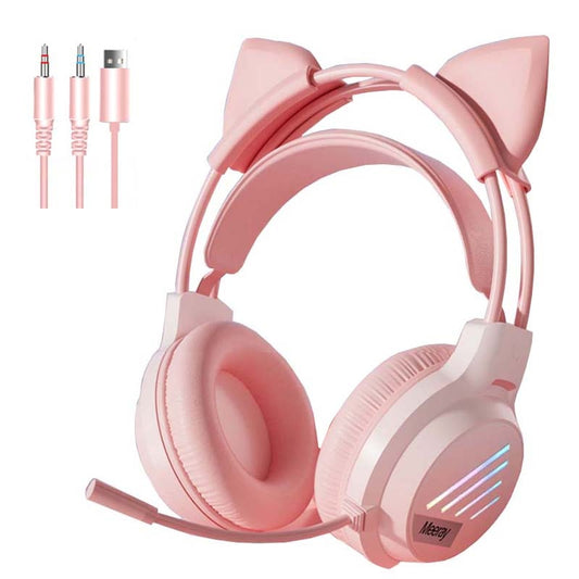 RGB Light Cat Ear Gaming Headphones