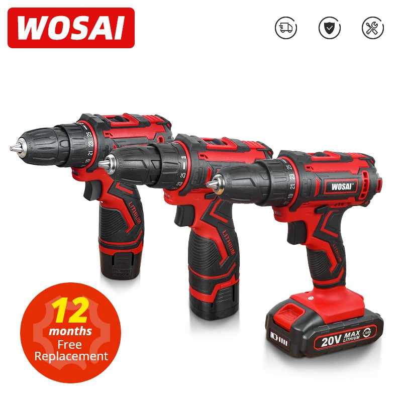WOSAI Cordless Drill Electric Screwdriver