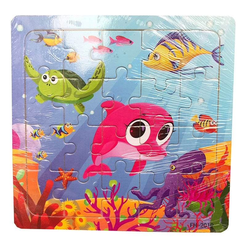 Montessori 3D Puzzle Cartoon Animal Vehicle Jigsaw