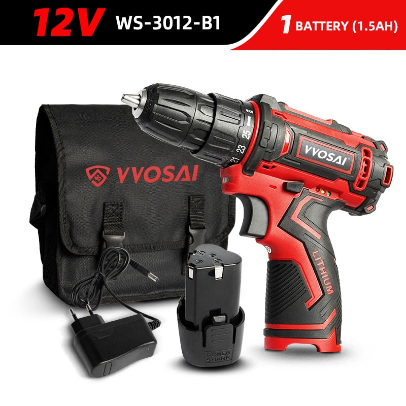 WOSAI Cordless Drill Electric Screwdriver