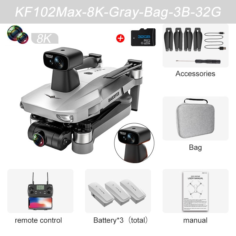 KF102 GPS Drone and 8K Camera