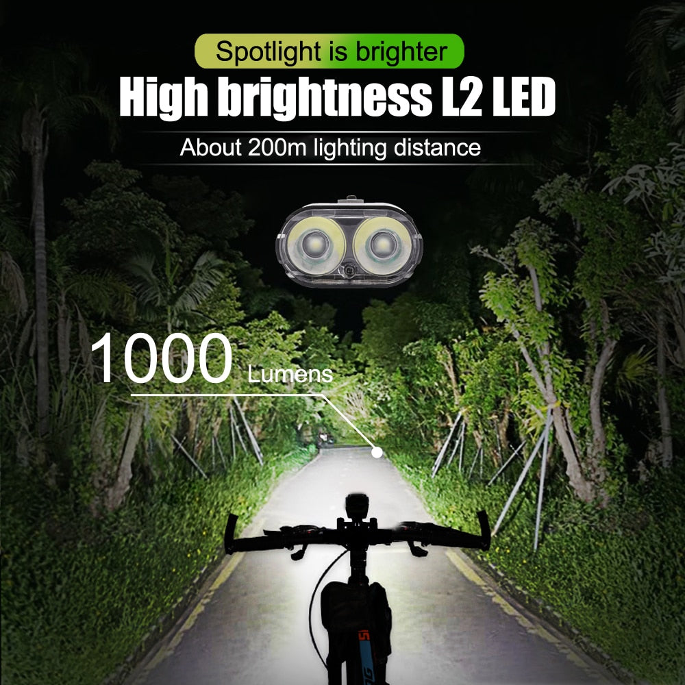 1000Lumen 4000mAh Bike Headlight Power Bank