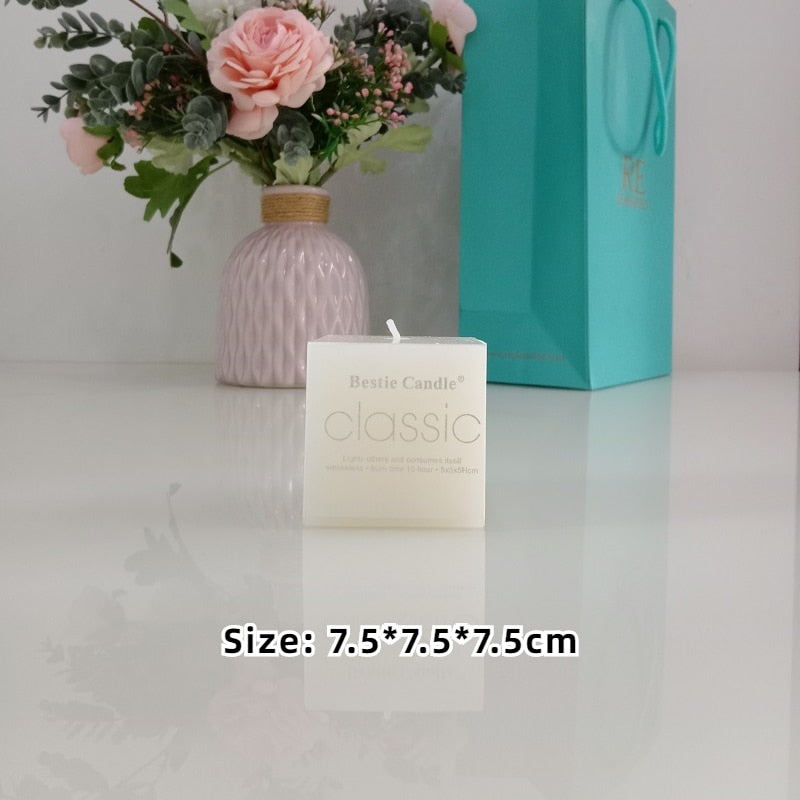 Unscented Ivory White Pillar Candles